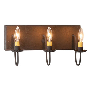 Country Lighting3 ARM CANDELABRA VANITY LIGHT ~ Rustic Wall Fixture in Americana ColorsbathroombathroomvanitySaving Shepherd