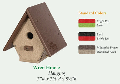Bird HouseA-FRAME WREN HANGING BIRDHOUSE - 100% Recycled Weatherproof Polybirdbird houseSaving Shepherd