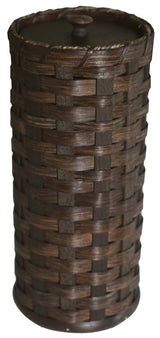 3 ROLL TOILET TISSUE STACKER - Hand Woven Paper Holder TP Basket & Lid