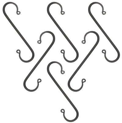 Norman Beiler Metalcraft6 Wrought Iron S Hooks - 7½" Hand Forged with ScrollsblacksmithironSaving Shepherd