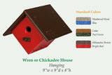 Bird HouseCHICKADEE WREN HANGING BIRD HOUSE - Classic Diamond Shape Weatherproof Polybirdbird houseSaving Shepherd