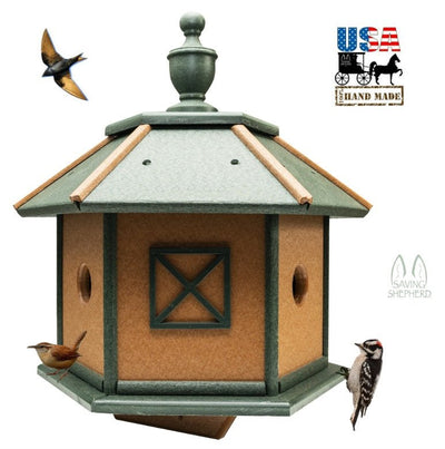 Birdhouse3 ROOM GAZEBO BIRDHOUSE - Weather Fade & Rot Proof Poly Amish USAbirdbird houseSaving Shepherd