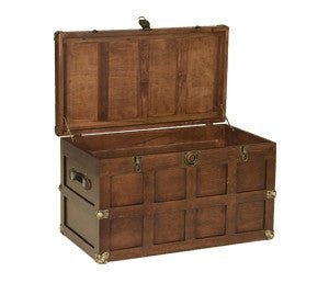 Steamer Trunks & Cedar Chests36½" AMISH STEAMER TRUNK - Handmade Hope Chest with Brass & Leather USAAmishbedroomSaving Shepherd