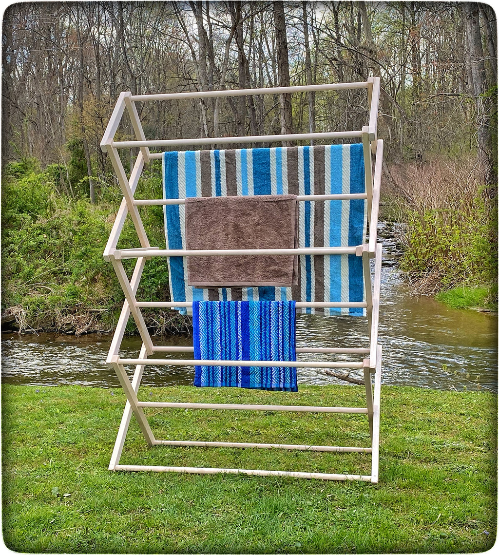 Handmade Furniture Folding Rustic Clothes Drying Hanger Saving Shepherd