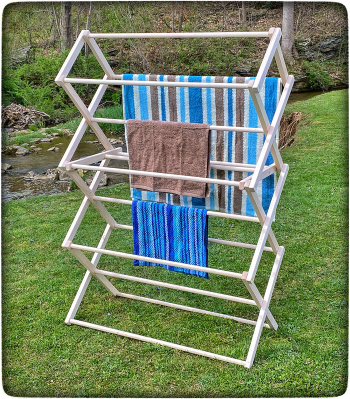Laundry Clothes Drying Rack-all Natural Maple Wood-portable & Folds up for  Easy Storage-made in USA by Amish Craftsmen-heavy Duty Storage 