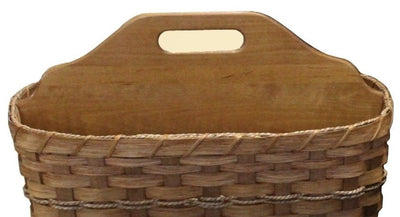 Magazine RackMAGAZINE RACK - Hand Woven Natural Reed Basket with Wood Divider HandleAmishbasketSaving Shepherd