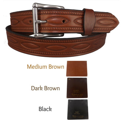 BeltsEMBOSSED "OVAL RIVETS & ROPE" BELT - Thick English Bridle LeatherbeltbeltsleatherBlack321¼"Saving Shepherd