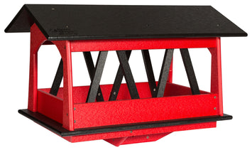 Bird FeederCOVERED BRIDGE BIRD FEEDER - Deluxe Country Backyard Post Mount Recycled Poly USAbirdbird feederSaving Shepherd