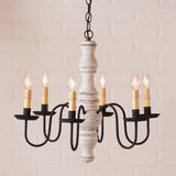 LARGE "GETTYSBURG" COLONIAL CHANDELIER - 6 Arm Light in 5 Textured Finishes
