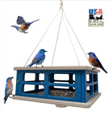 BLUEBIRD CAGE FEEDER - Safe Hanging Meal Worm Feeder