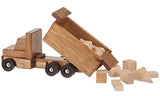 DUMP TRUCK with CARGO - Wood Construction Building Blocks USA HANDMADE