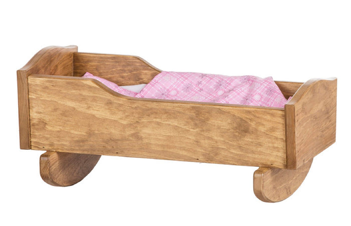 BABY DOLL ROCKING CRADLE BED - Amish Handmade Fine Play Furniture in 4 Finishes