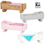 BABY DOLL ROCKING CRADLE BED - Amish Handmade Fine Play Furniture in 4 Finishes 