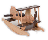 Wooden & Handcrafted ToysROCKING AIRPLANE Handmade Solid Oak BiPlane Rocker with Working Propeller & Faux Leather SeatairplaneairplanesSaving Shepherd