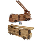 Wooden & Handcrafted ToysLARGE FIRE ENGINE - Handmade Working Ladder Rescue TruckchildrenchildrensSaving Shepherd