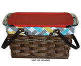 CARRY ALL BASKET & LID - Hand Woven with Saddle Leather Handles
