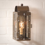 COLONIAL LANTERN ENTRY SCONCE Handcrafted Primitive Weathered Brass Slender Outdoor Light