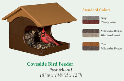 Bird FeederCOVESIDE COVERED BIRD SEED FEEDER - Large Post Mount 100% Recycled Polywoodbirdbird feederSaving Shepherd