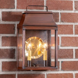 Outdoor LightVALLEY FORGE OUTDOOR WALL LIGHT - Solid Antique Copper 2 Bulb Lanternantique coppercopperSaving Shepherd
