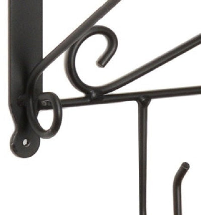 Wrought Iron RackWALL STORAGE SHELF & HOOK RACK - Wrought Iron Scroll Wall Mount OrganizerAmish BlacksmithcaddySaving Shepherd