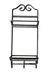 Wrought Iron Rack2 SHELF & 3 HOOK RACK - Wrought Iron Scroll Wall Mount OrganizerSaving ShepherdSaving Shepherd