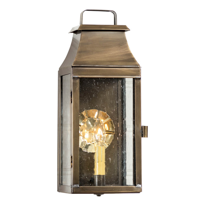 VALLEY FORGE OUTDOOR WALL LIGHT - Solid Weathered Brass Entry Light
