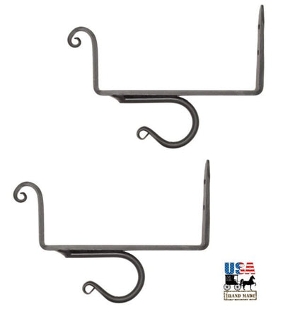 Wrought IronCURTAIN ROD & SHELF BRACKET SET - Hand Forged Wrought Iron with ScrollsAmish Blacksmithcountry accentSaving Shepherd