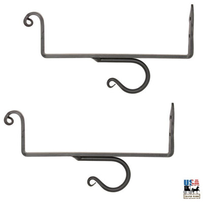 Wrought IronCURTAIN ROD & SHELF BRACKET SET - Hand Forged Wrought Iron with ScrollsAmish Blacksmithcountry accentSaving Shepherd