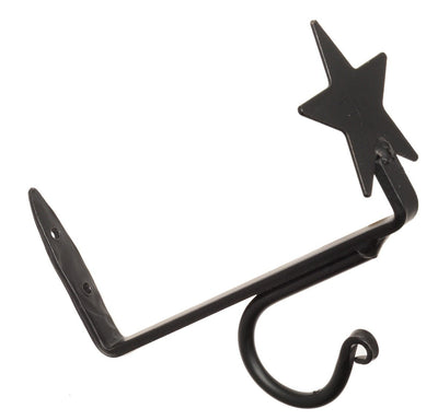 Wrought IronCURTAIN ROD & SHELF BRACKET SET - Hand Forged Wrought Iron with Country StarAmish Blacksmithcountry accentSaving Shepherd