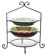 Wrought Iron3 Tier PIE PLATE STAND - Wrought Iron Triple Rack in Satin Black USA HANDMADELongabergermultipleSaving Shepherd