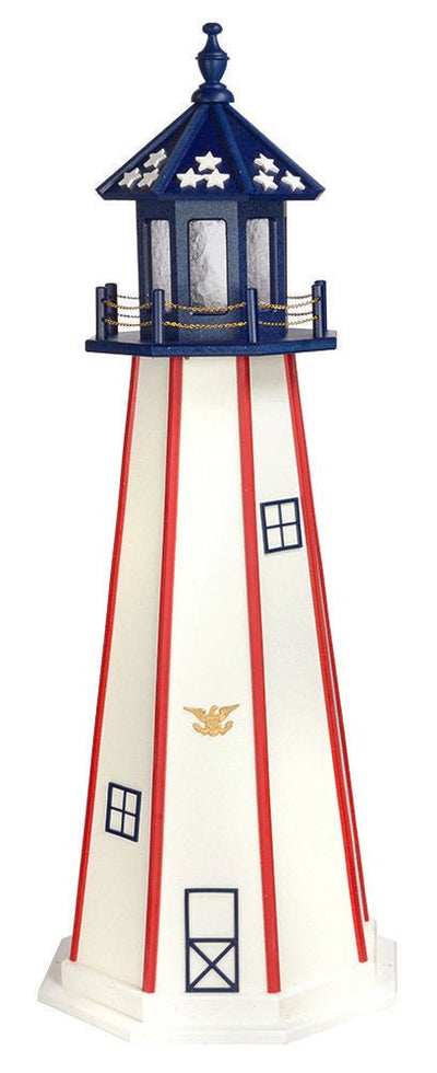 LighthousePATRIOTIC LIGHTHOUSE - White with Red Stripes & Blue Top Working ReplicaAmericalighthouseSaving Shepherd