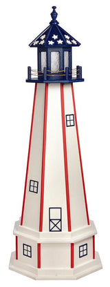 LighthousePATRIOTIC LIGHTHOUSE - White with Red Stripes & Blue Top Working ReplicaAmericalighthouseSaving Shepherd