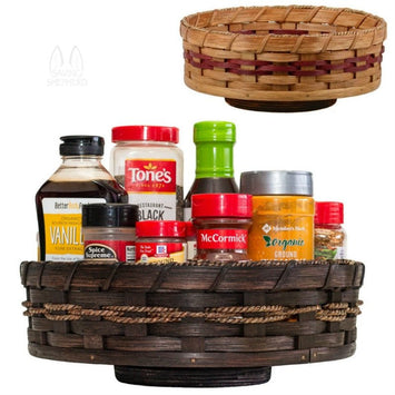 Lazy SusanLAZY SUSAN - Amish Hand Woven Spinning Basket Spice Rack - 2 Sizes & 13 FinishesAmishbasketSaving Shepherd