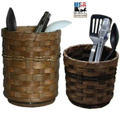 Desk OrganizerREVOLVING BASKET CADDY - Hand Woven Kitchen Desk Organizer in 2 Sizes & 13 Finishes USAAmishbasketSaving Shepherd