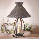 Table LampBETSY ROSS COLONIAL TABLE LAMP - Pierced Chisel Pattern Shade in Kettle Blackaccent lightlampSaving Shepherd