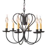 Country Lighting6-ARM LARGE GEORGETOWN WROUGHT IRON HEART CHANDELIER 6 Candle Primitive Country Ceiling LightcandelabracandleSaving Shepherd