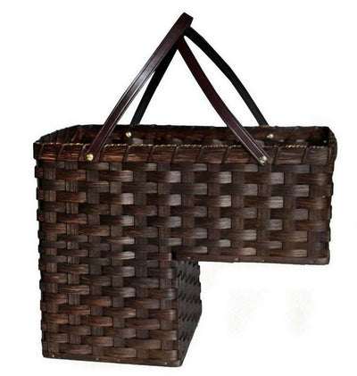 BasketSTAIR STEP BASKET - Amish Hand Woven with Saddle Leather HandlesAmishbasketSaving Shepherd