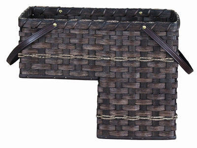 BasketSTAIR STEP BASKET - Amish Hand Woven with Saddle Leather HandlesAmishbasketbasketsLight OakSaving Shepherd