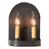 Double Metal Wall Sconce with Willow in Kettle Black
