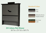 Bird HouseBAT HOUSE - 20 Colony Amish Handmade Insect Control - Custom Recycled Poly Colorsbatbat houseSaving Shepherd