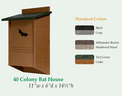 Bird House40 Colony LARGE BAT HOUSE - Backyard Mosquito Control - Handmade Recycled Polybatbat houseSaving Shepherd