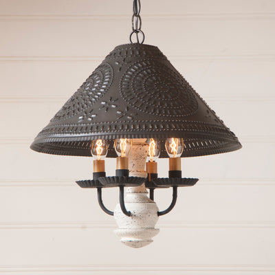 Country LightingHOMESPUN SHADE LIGHT WOOD and PUNCHED TIN Country Pendantaccent lightcandelabraSaving Shepherd