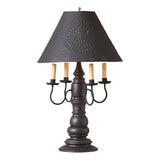 Large Bradford Table Lamp with Punched Tin Shade in 5 Distressed Finishes