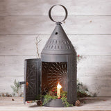 Table LampLARGE 36" TINNER'S ELECTRIC LANTERN with Candle in Kettle Black FinishlampLightingtable lampSaving Shepherd