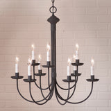 Chandeliers & Ceiling Fixtures9 CANDLE GRANDVIEW CHANDELIER - 2 Tier Textured Black with Gray SleevescandelabrachandelierSaving Shepherd