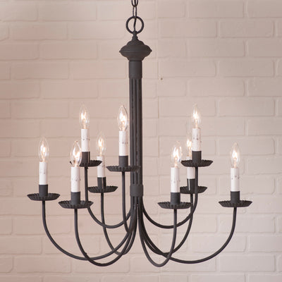 Chandeliers & Ceiling Fixtures9 CANDLE GRANDVIEW CHANDELIER - 2 Tier Textured Black with Gray SleevescandelabrachandelierSaving Shepherd