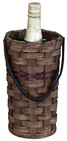 Wine BasketWINE BOTTLE HOLDER - Hand Woven Natural Reed Drink BasketAmishbasketSaving Shepherd