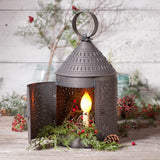 Country LightingLarge Fireside Colonial Lantern with Chisel Pattern in Kettle Black Finishaccent lightaccent lightingSaving Shepherd