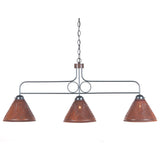 Country LightingBAR ISLAND LIGHT Large Wrought Iron & Punched Tin Fixture in Kettle BlackaccentbarSaving Shepherd