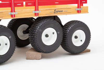 WagonFULLY LOADED DOUBLE TANDEM WAGON - 3 Deluxe Maple Cushioned Benches All Terrain TiresAmishWheelsfun & gamesoutdoorRedSaving Shepherd